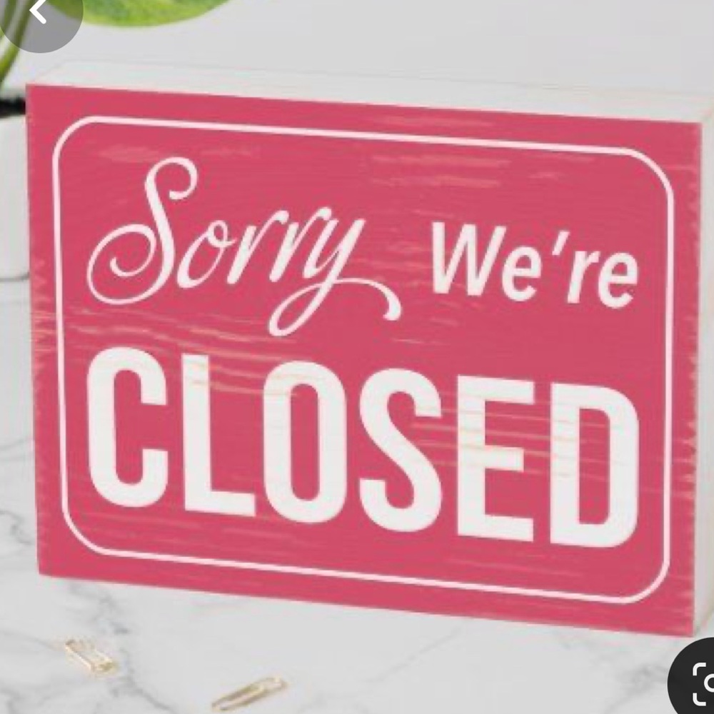 closet closed from 12/23 - 12/28 thank you!